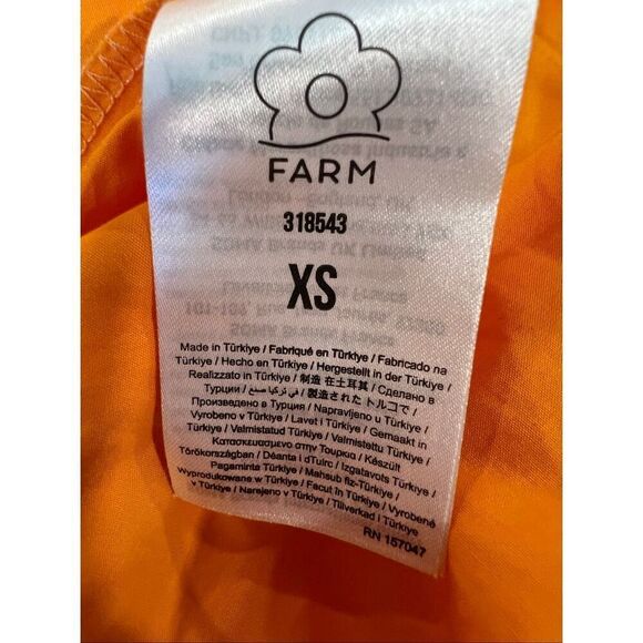 FARM Rio Women's Bright Orange Sleeveless Bustier Cotton Maxi Dress XS NWOT - Picture 10 of 12